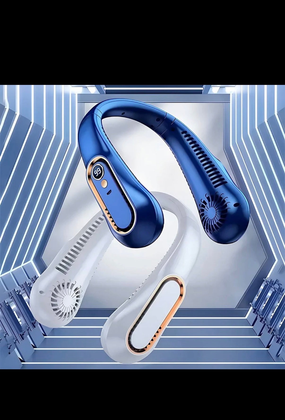 Tragbarer Mini-Halsventilator mit Digitalanzeige
